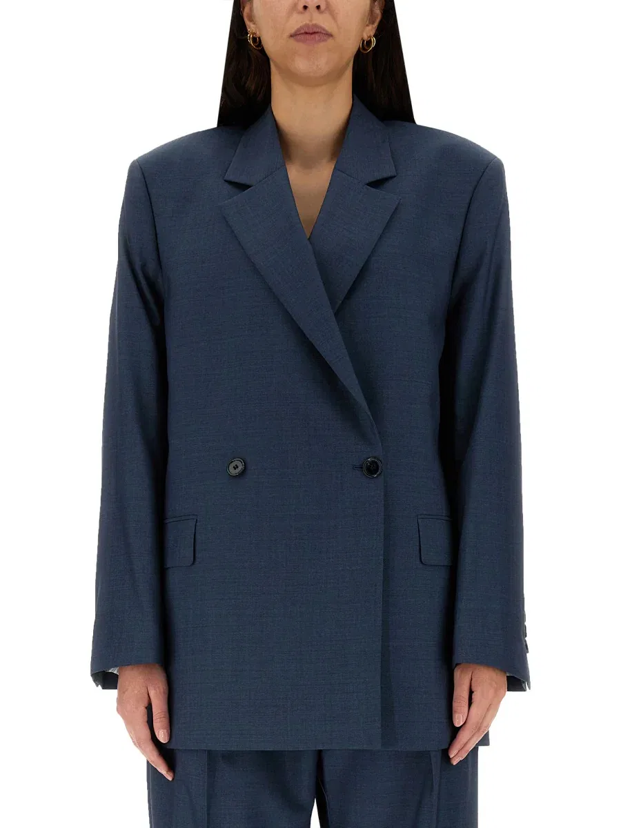 Структурированная шерстяная куртка свободного кроя Acne Studios, Black