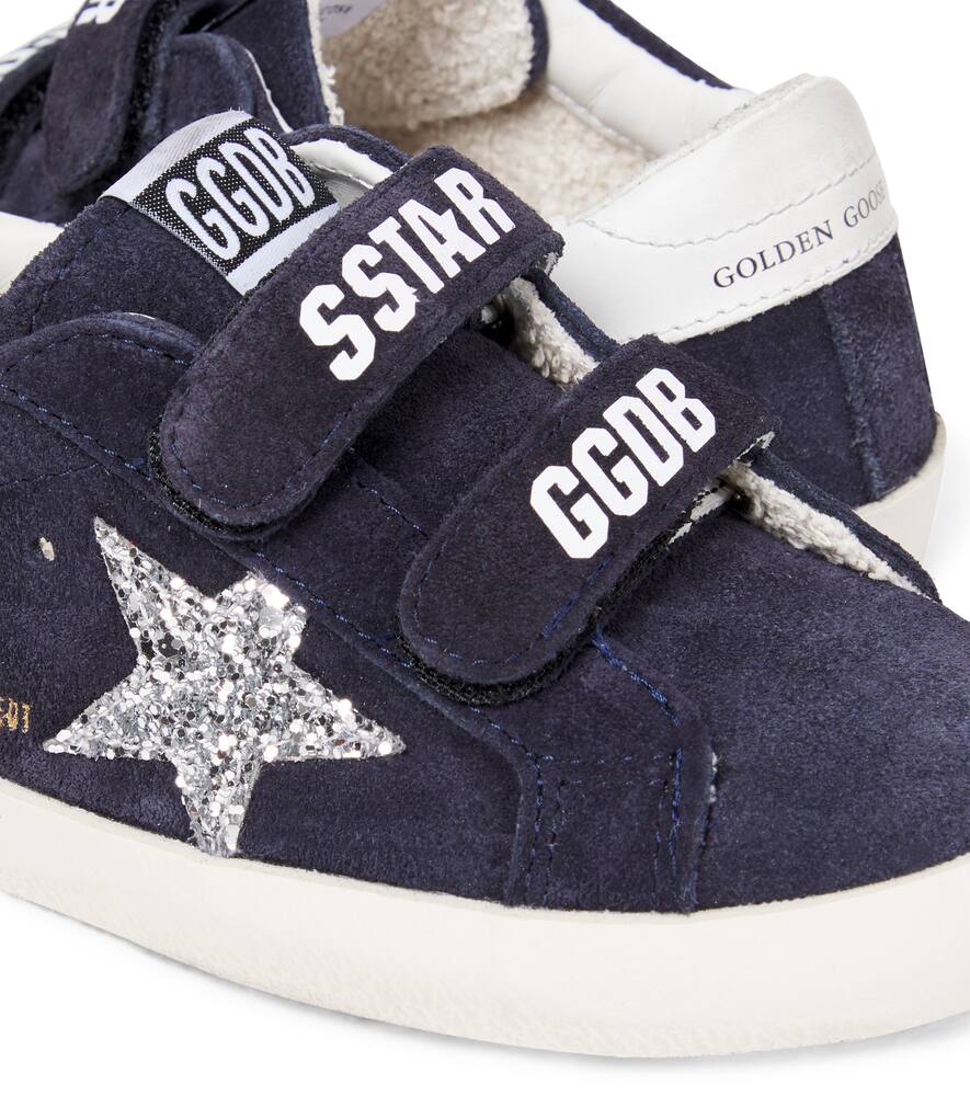 Старые добрые замшевые кроссовки с пайетками Golden Goose Kids, Dark Blue/Silver/White — фото 4