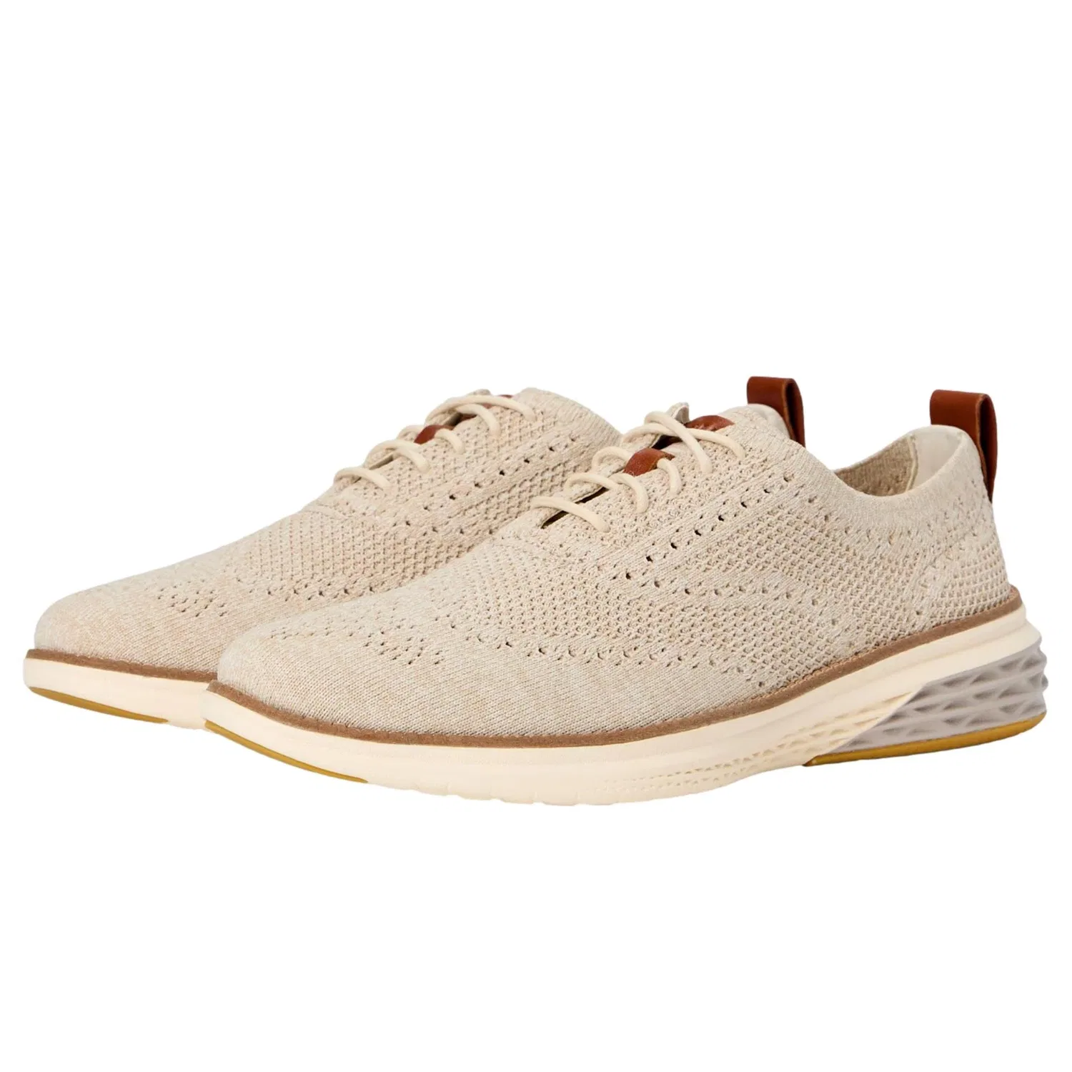 Men's Cole Haan Grand Hurrion Stitchlite Wing Tip Oxford Birch / Light Sesame / Ivory C40695-BIRCH — фото 4