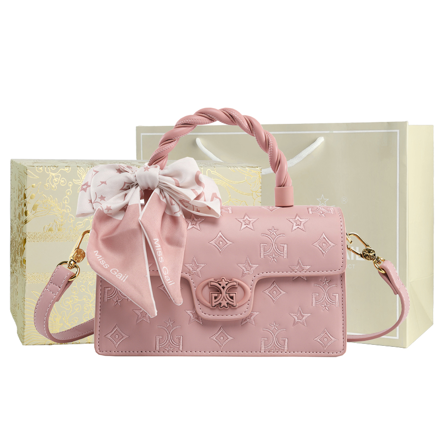 

MISS GAIL Синтетическая кожаная сумка через плечо, поясная сумка, женская повседневная сумка розово-белая, Embroidery Pink