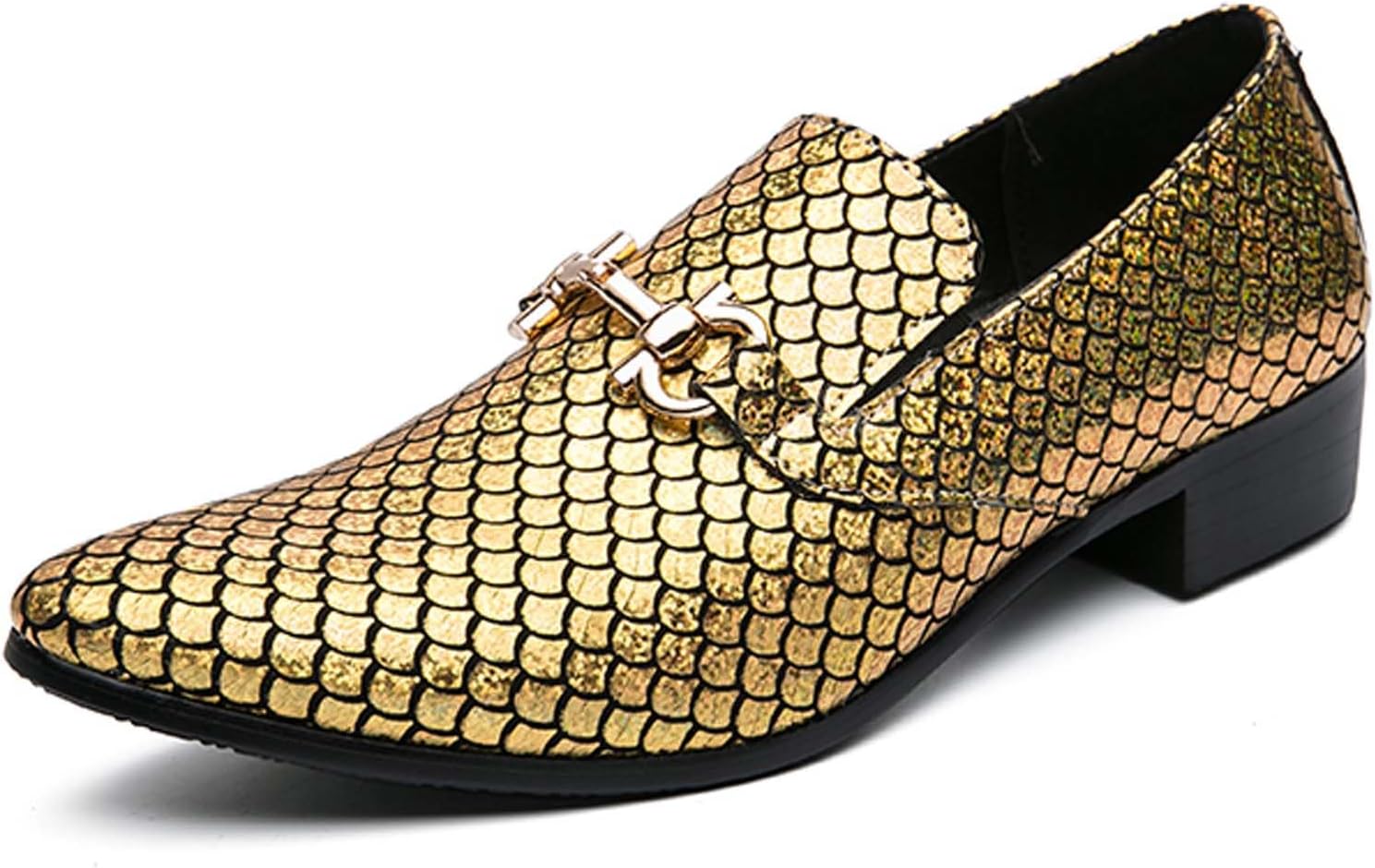 

Мужские лоферы Penny стильные заостренные блестящие деловые повседневные туфли, дышащие, удобные, для офиса, свадьбы, банкета, модного показа, униформы, костюма, кожаные туфли Generic, золотой