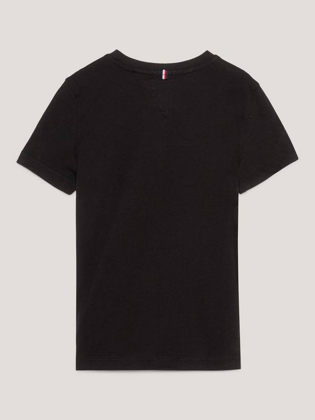 Детский базовый топ с коротким рукавом и круглым вырезом Tommy Hilfiger, Black — фото 4