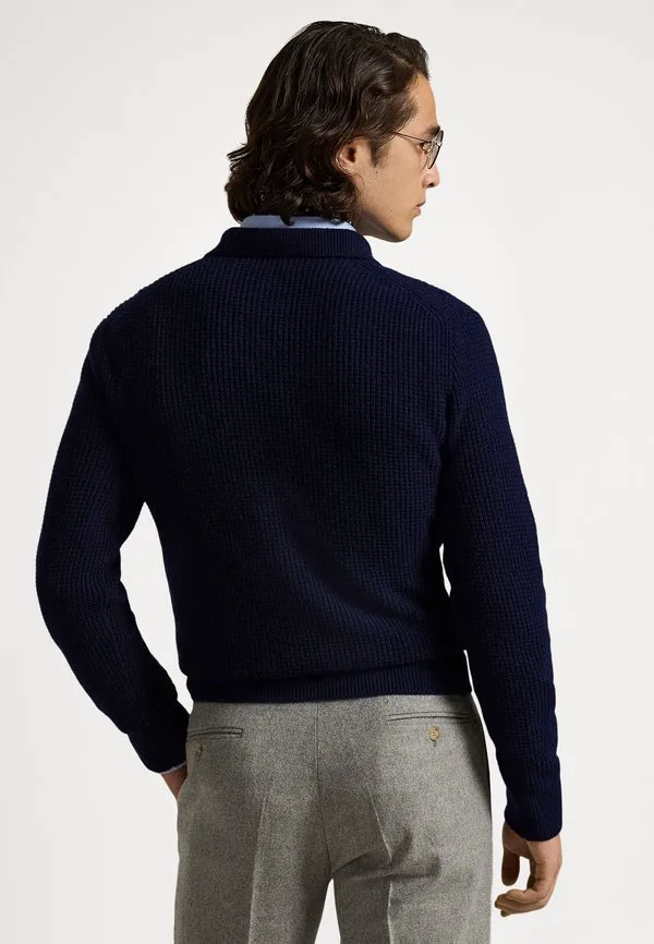 Игровой свитер-поло из фактурной шерсти и хлопка. Polo Ralph Lauren, Hunter Navy — фото 3