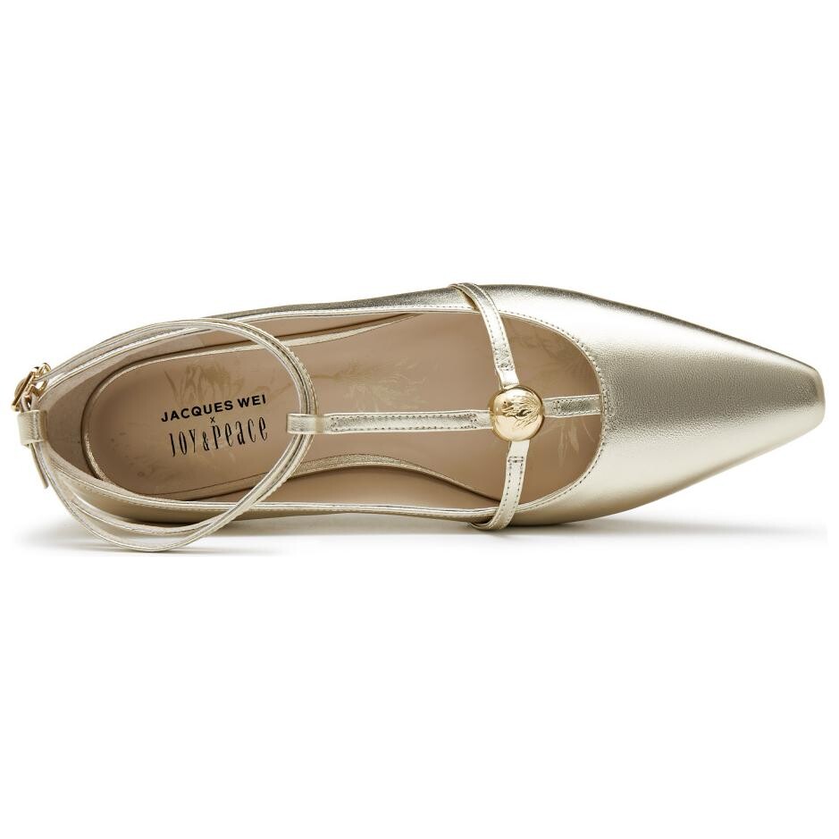 Туфли Мэри Джейн женские золотой Joypeace, цвет Moonlight gold — фото 4