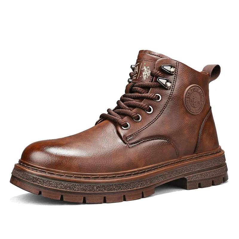 Ботинки тактические мужские 10cm U.S. POLO ASSN., красный коричневый — фото 4