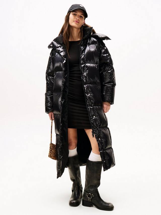 

Аляска блестящая удлиненная пуховик дафлкот Tommy Hilfiger, Black