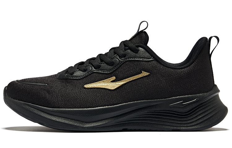 

Erke Амортизирующие износостойкие низкие беговые кроссовки мужские Jet Black King Gold, цвет Jet Black King Gold