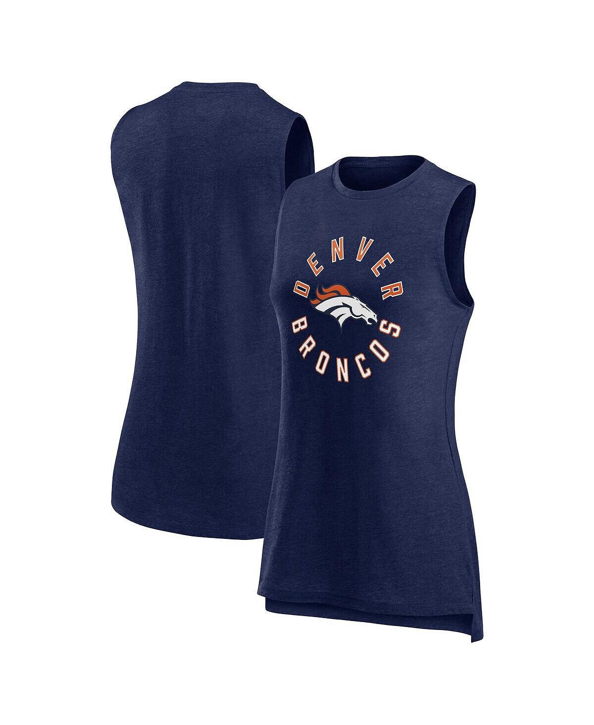 

Женская фирменная майка Heather Navy Denver Broncos What Goes About Fanatics