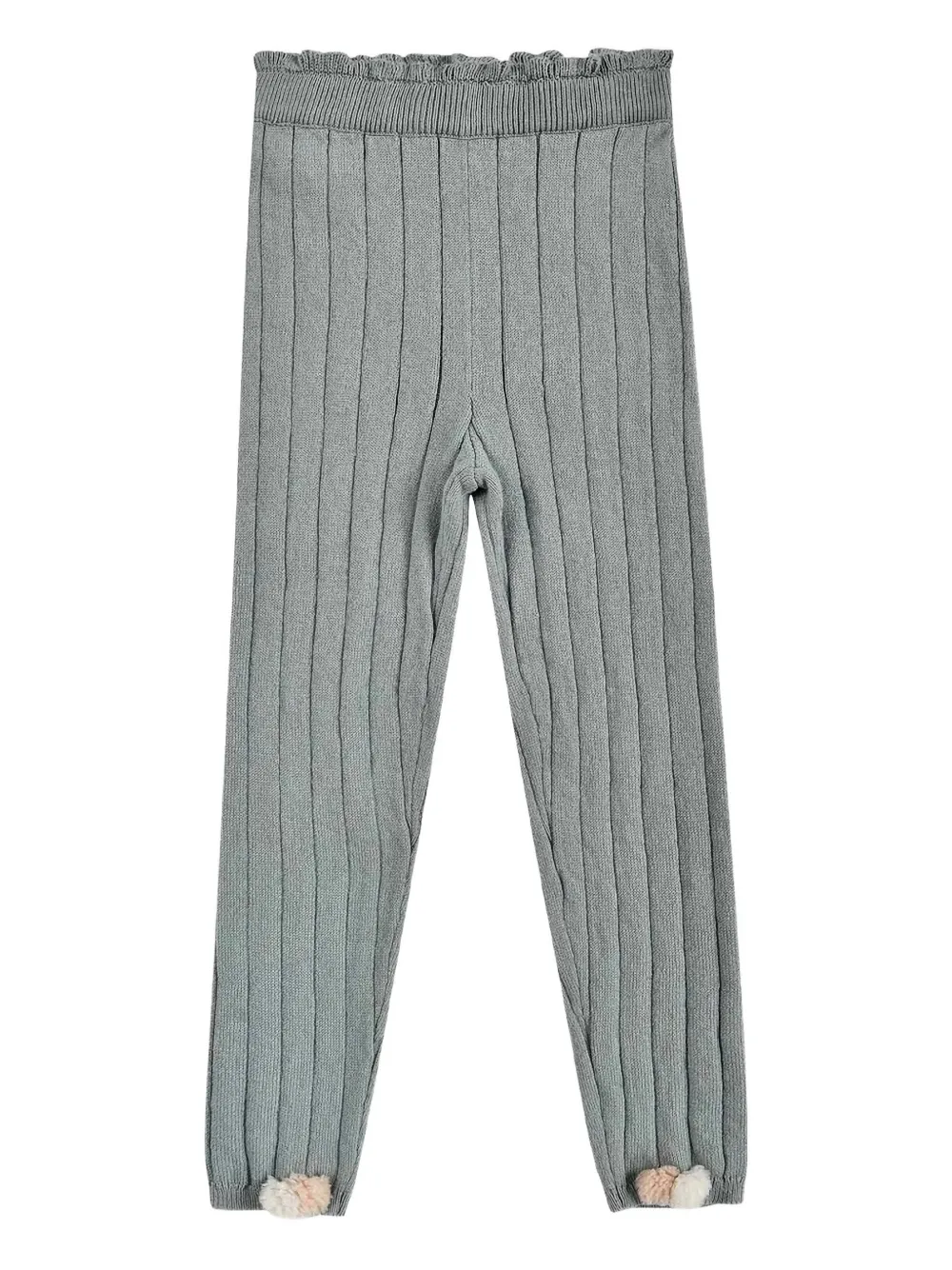 

Рифленые леггинсы Moldavia с отделкой из помпонов Louise Misha Kids, синий