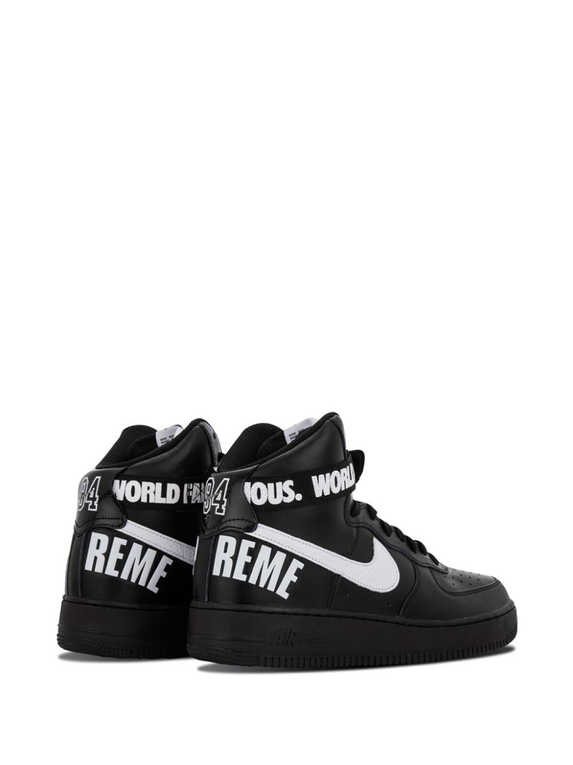 Nike высокие кроссовки Air Force 1 из коллаборации с Supreme, черный — фото 3