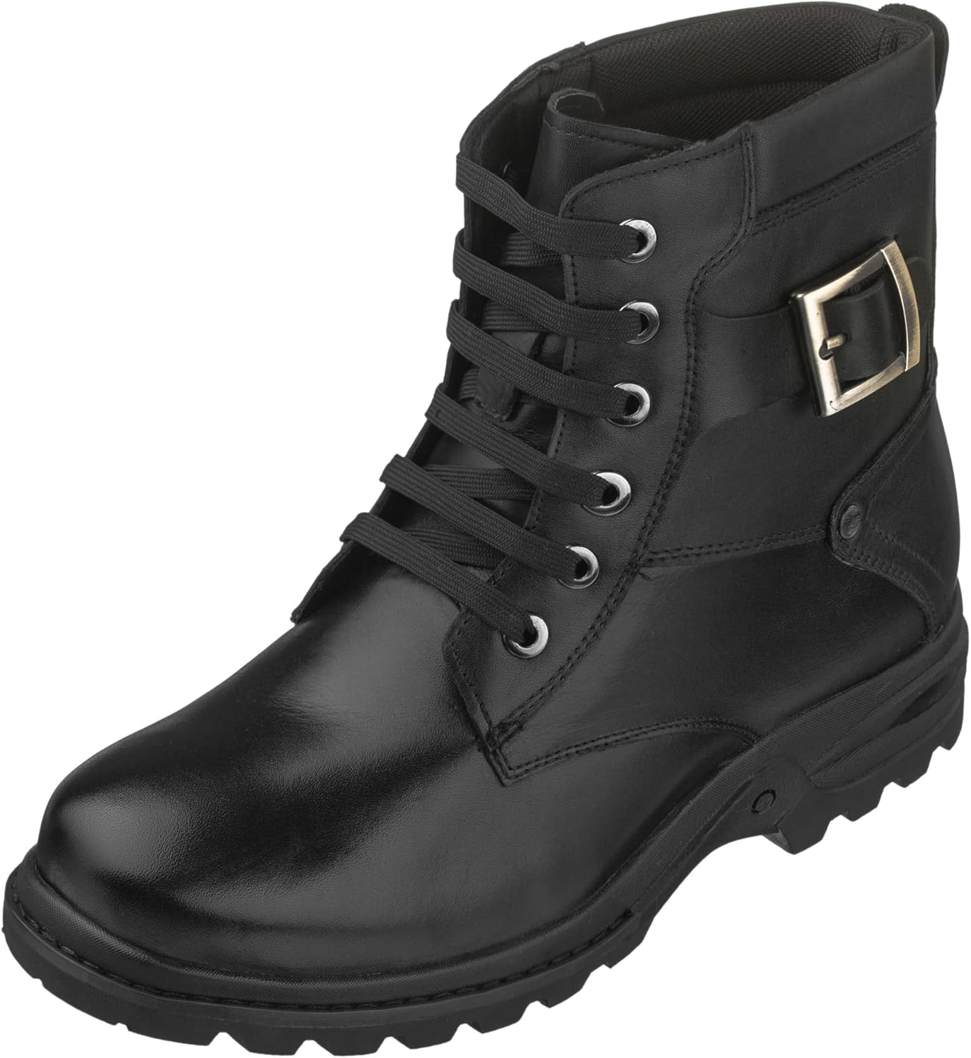 

Мужские невидимые подъемные туфли CALTO - черные высокие ботинки на шнуровке из премиальной кожи - увеличивают рост на 8 см - T14002 - размер 8 D(M) US