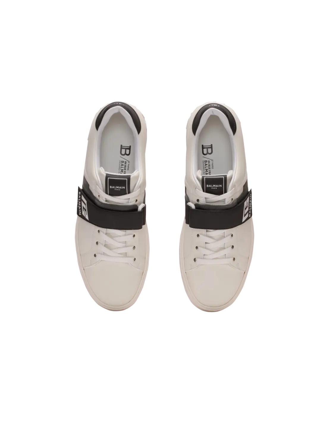 Кроссовки B-Court из телячьей кожи с язычком PB Balmain, белый — фото 3