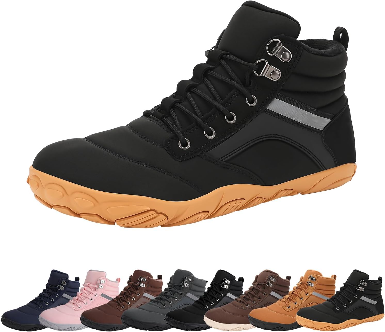 

Женские и мужские зимние ботинки, теплые минималистичные с широкой носочной частью, снежные ботинки с подошвой нулевого перепада, водоотталкивающие ботильоны Mexyz, желтый