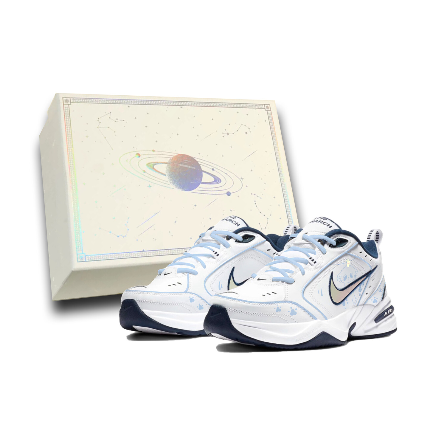 

Кроссовки Air Monarch 4 Chunky унисекс с низким верхом белого и синего цвета Nike, синий/белый
