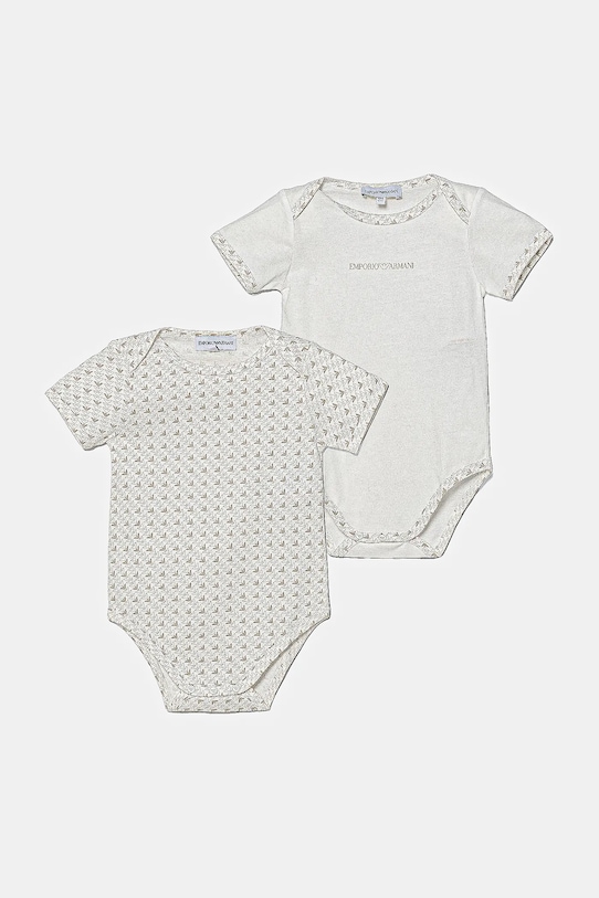 

Хлопковый боди для малышей 2 шт Emporio Armani, бежевый