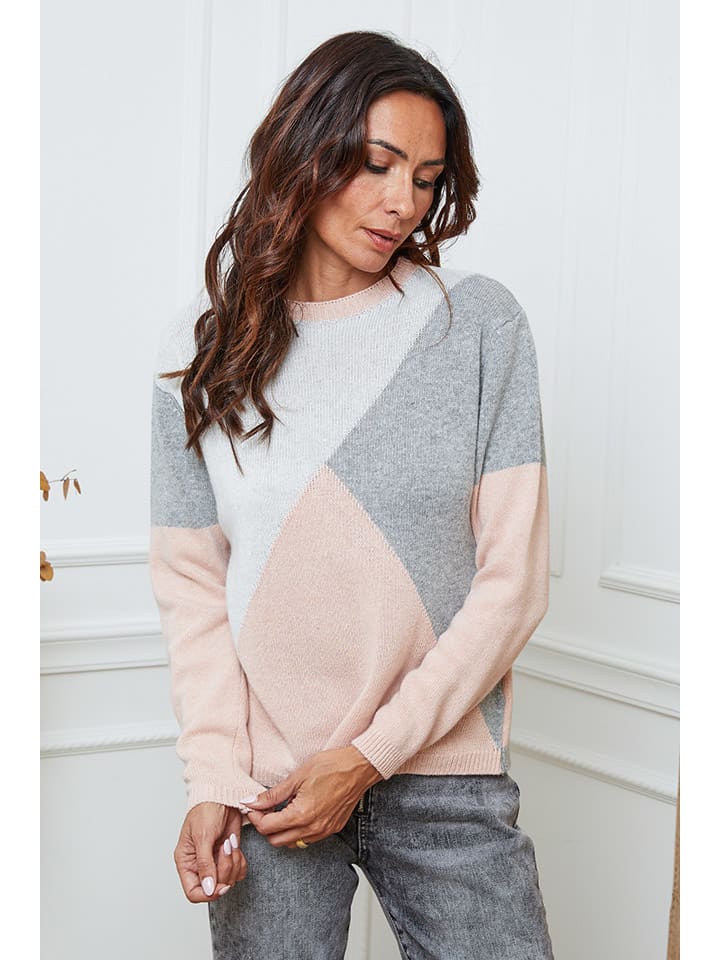 

So Cachemire Свитер "Lanos" в розово-серо-белой расцветке