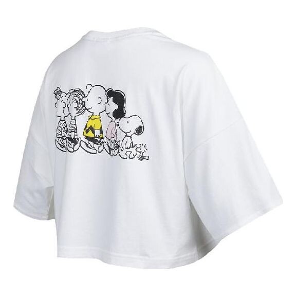

Футболка (WMNS) PUMA x PEANUTS Embroidery Logo Crewneck Short Loose Short Sleeve White, белый