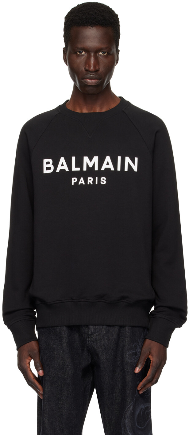 

Черная толстовка с принтом «Париж» Balmain, Noir/Blanc