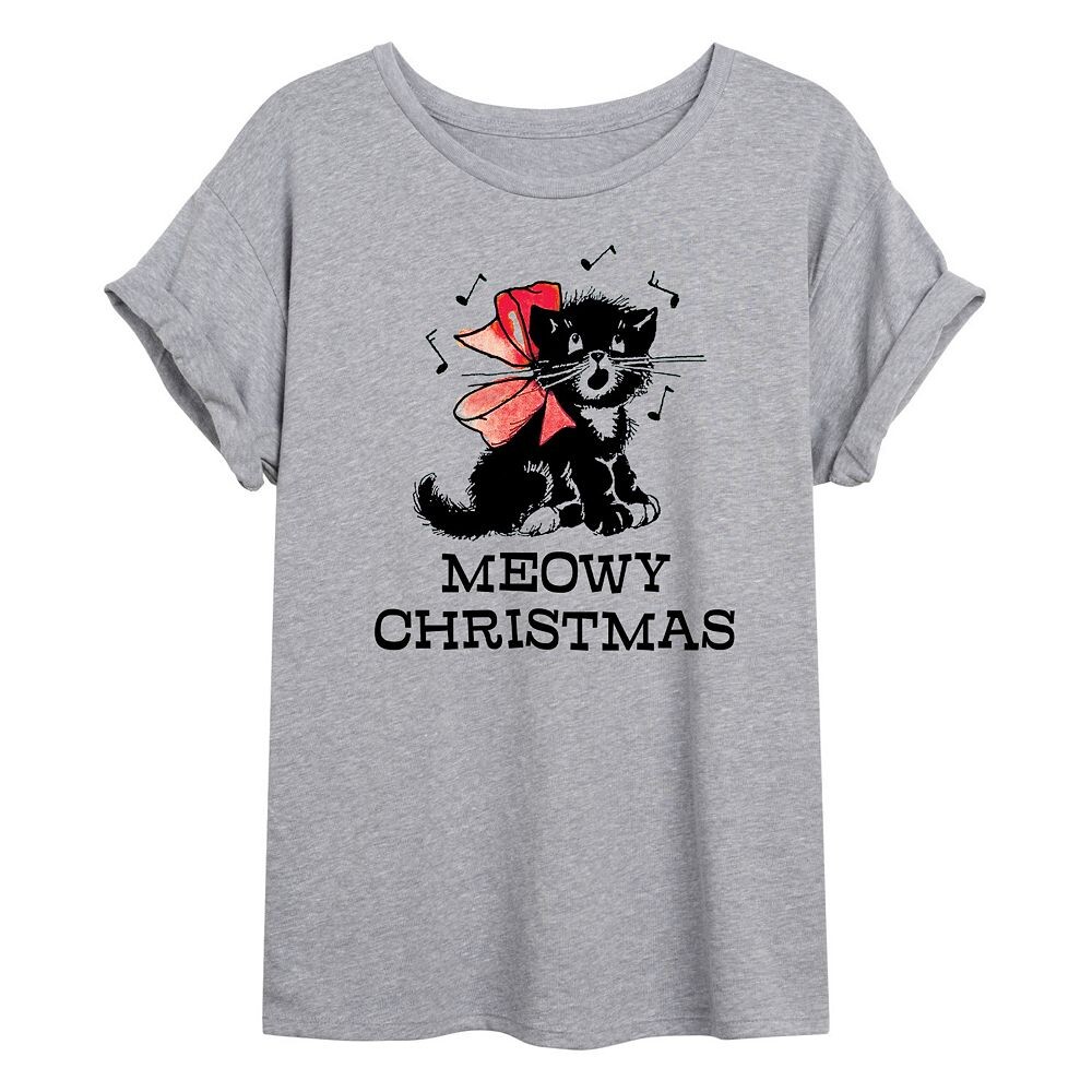 

Детская винтажная рождественская струящаяся футболка Meowy Licensed Character, серый