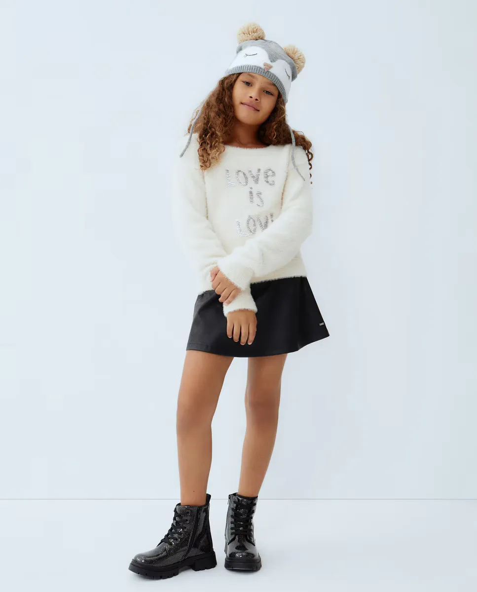

Юбка из искусственной кожи типа кейп Kids El Corte Inglés, черный