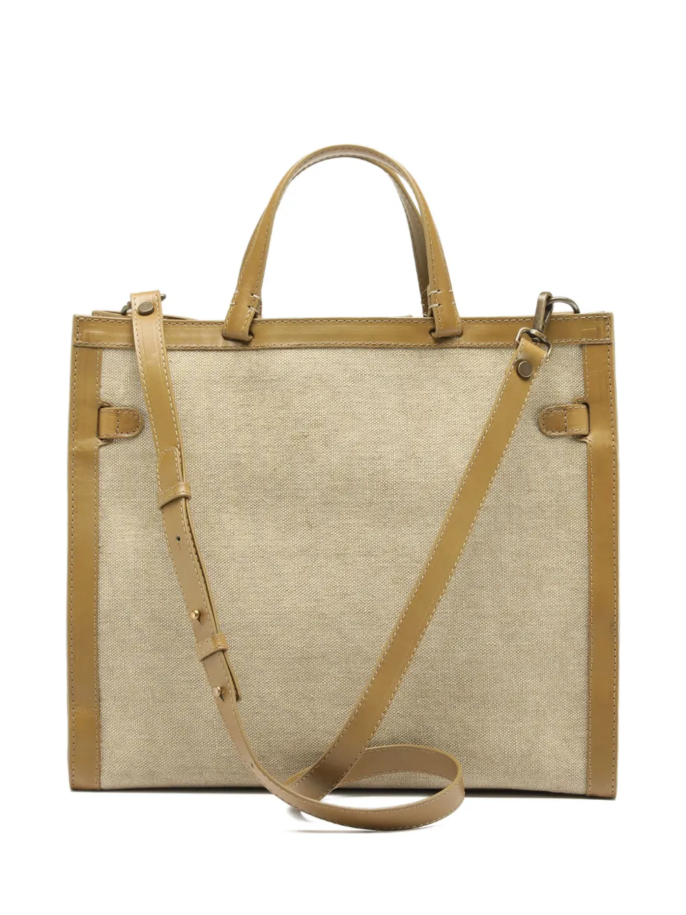 

Сумка через плечо из канвы с кожаной отделкой Officine Creative, нейтральный