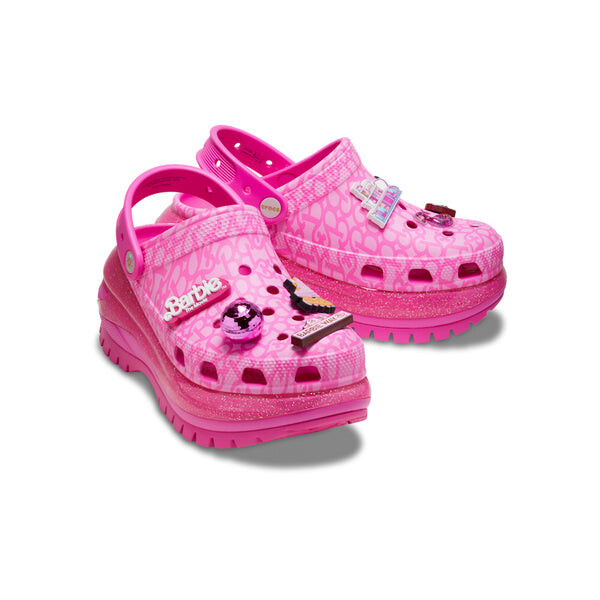 Сандалии classic mega crush clog 'barbie the movie electric pink' Crocs, розовый — фото 2