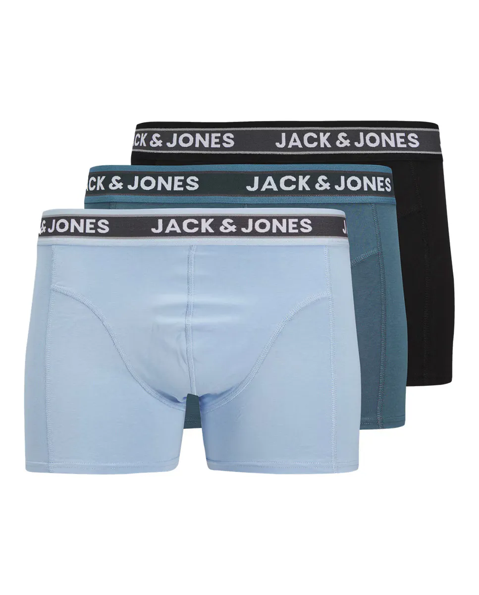 

Мужские однотонные боксеры с контрастным логотипом Jack & Jones, синий
