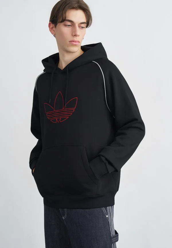Толстовка с капюшоном и контуром трилистника Adidas Originals, Black