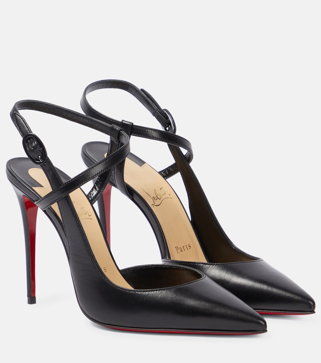 Кожаные туфли Jenlove с ремешком на пятке Christian Louboutin, черный