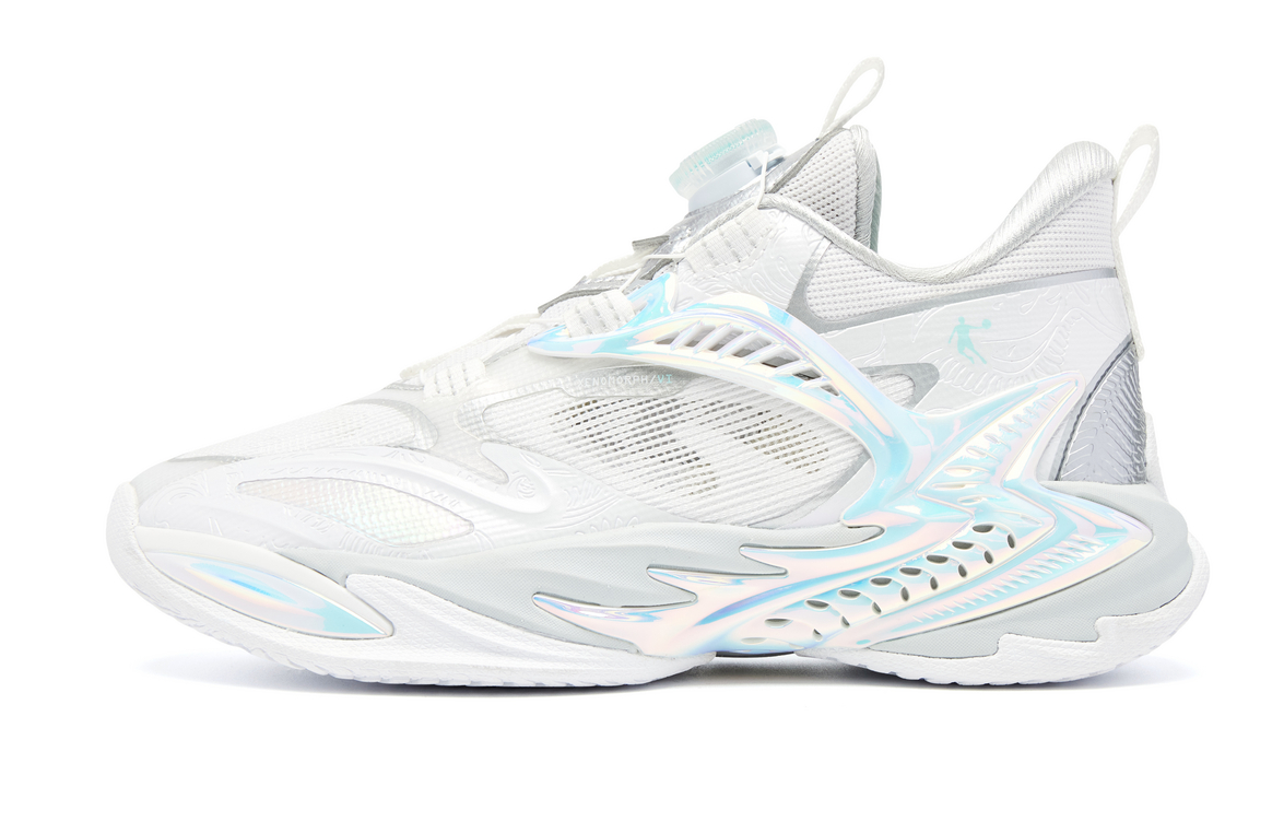 

Детские баскетбольные кроссовки с амортизацией и износостойкостью, низкие, для подростков QIAODAN, белый/серебряный