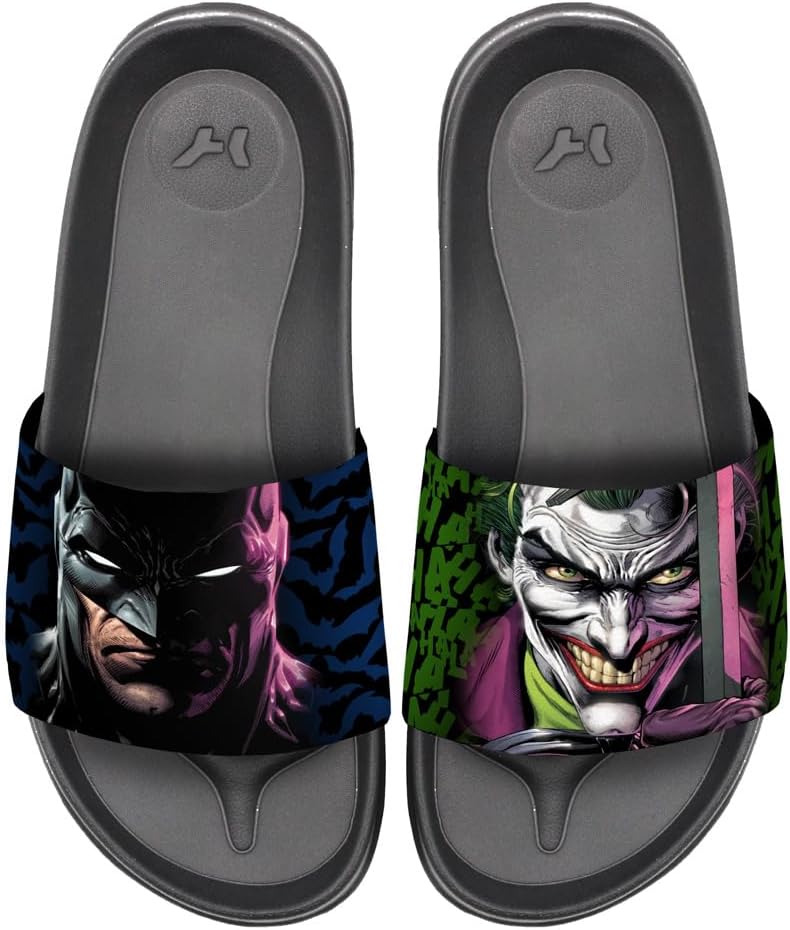 

Шлепанцы Popfunk Batman Joker Face to Face унисекс для взрослых, регулируемые, официально лицензированы Hypd Slydr Switch, черный