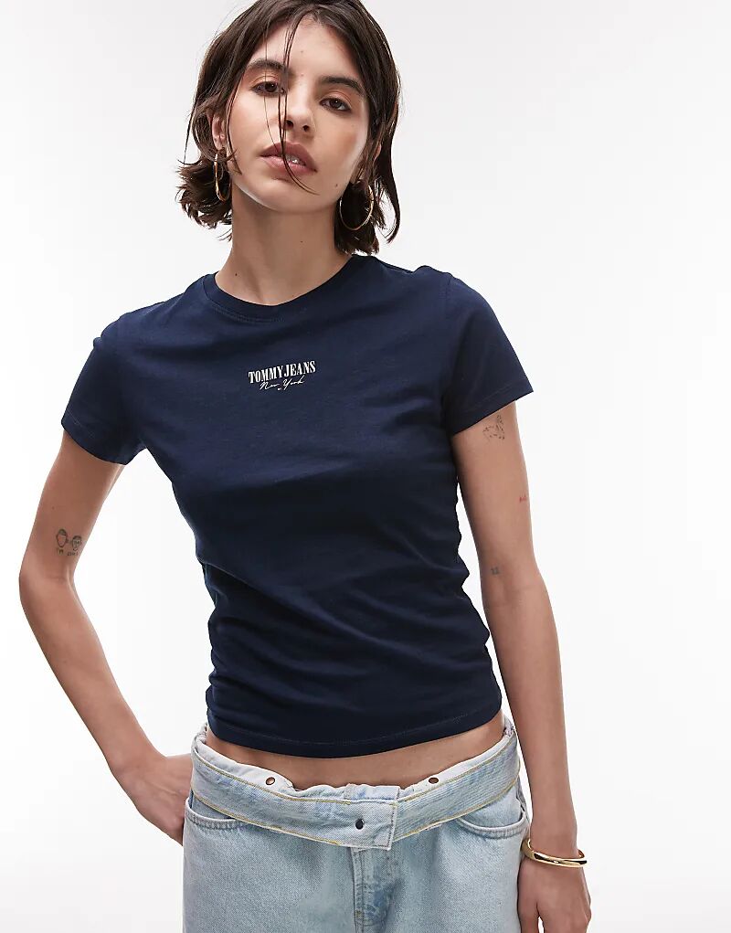 

Узкая футболка с логотипом Tommy Jeans черного цвета