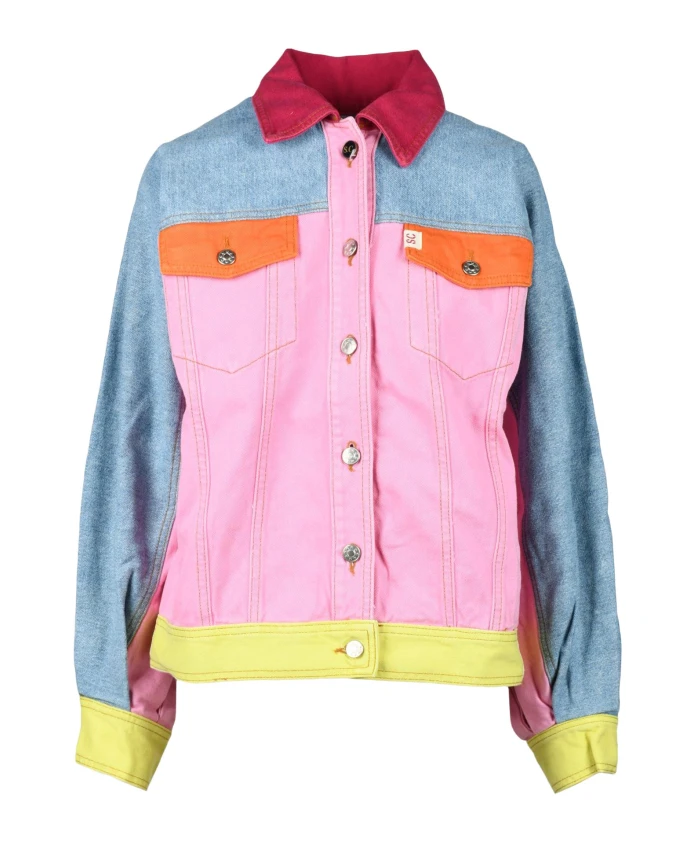 

Хлопковая куртка в стиле пэчворк Semicouture, мультиколор