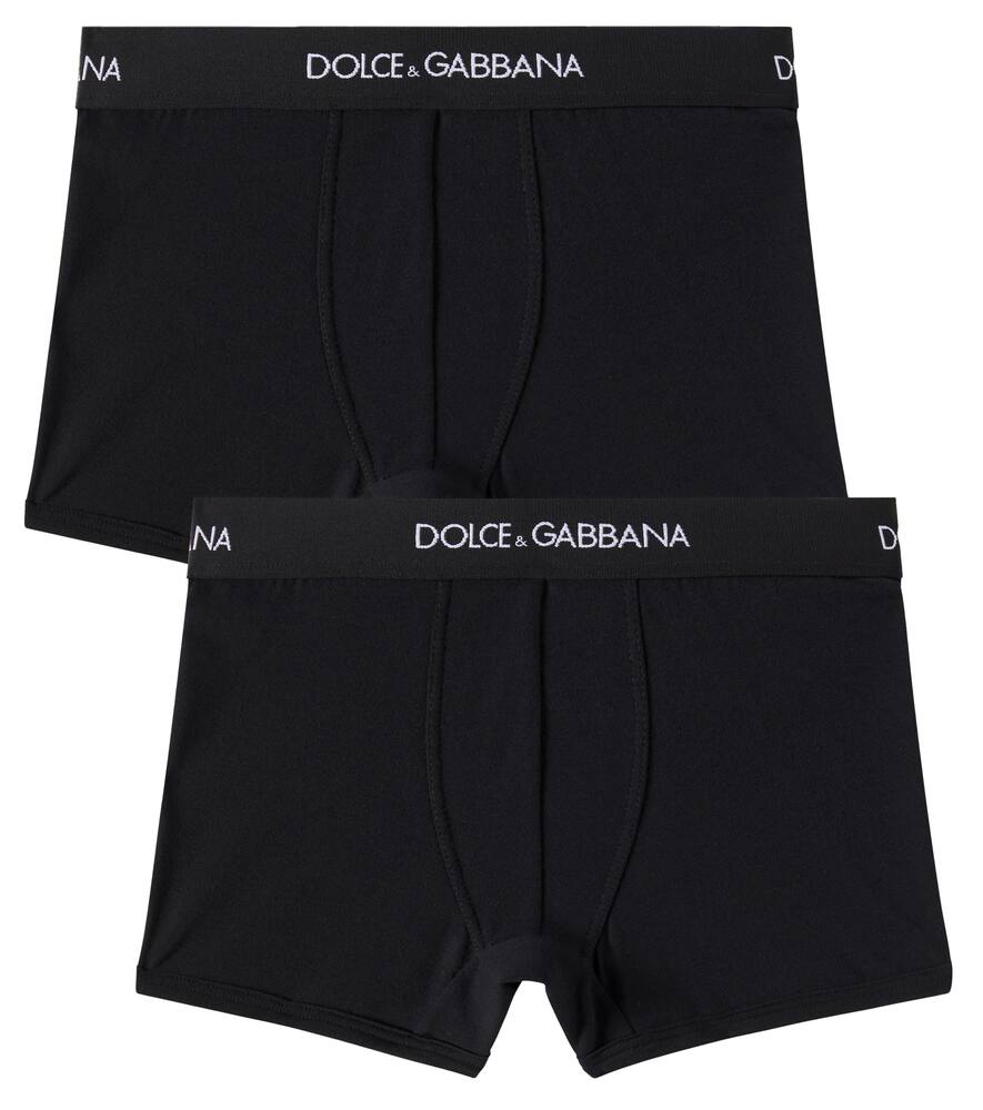 

Набор из 2 трусов из хлопковой смеси с логотипом Dolce&Gabbana Kids, Nero