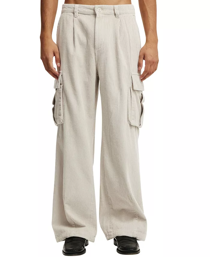 

Мужские мешковатые плиссированные карго-брюки COTTON ON, белый