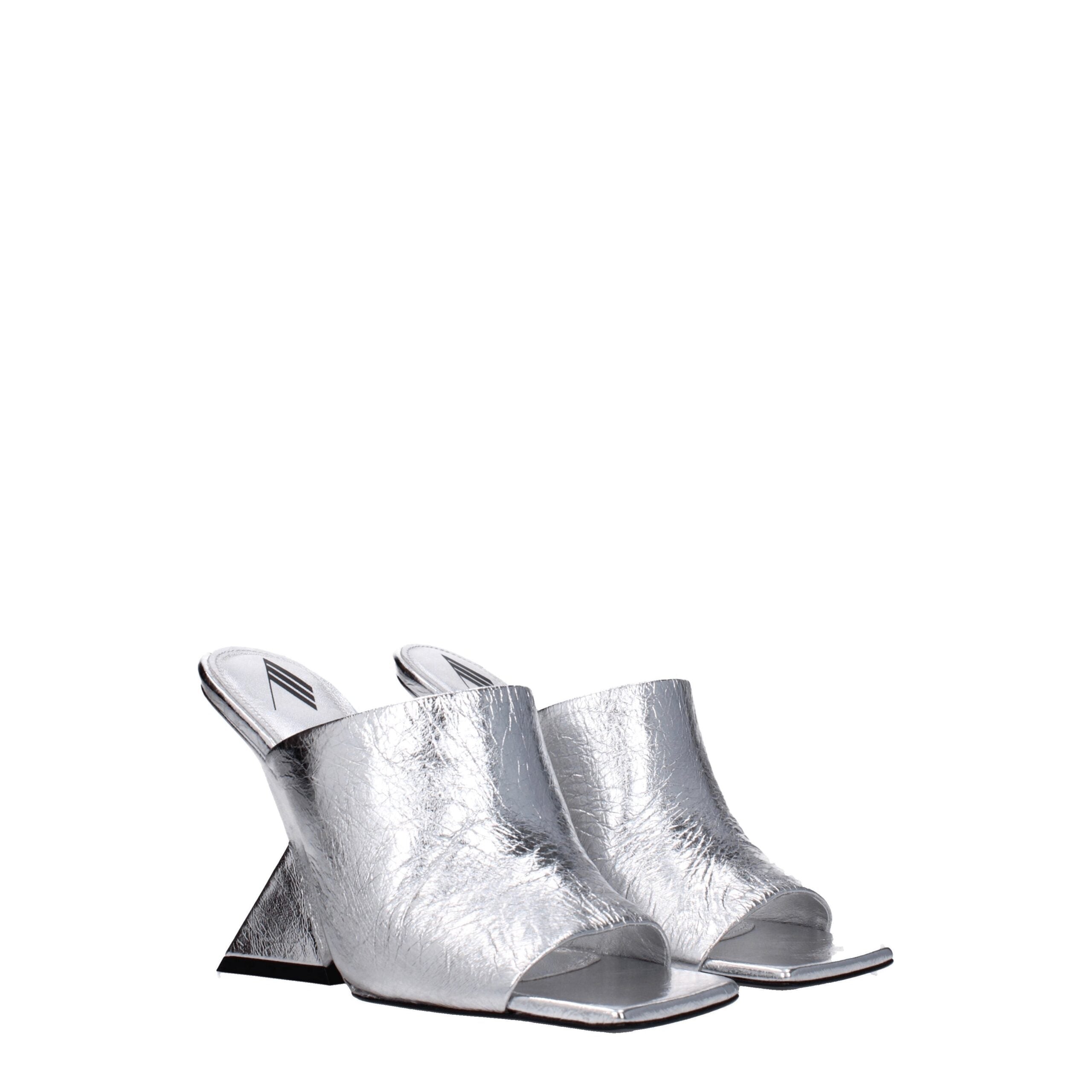 The Attico Leather Women's Sandal, серый — фото 2