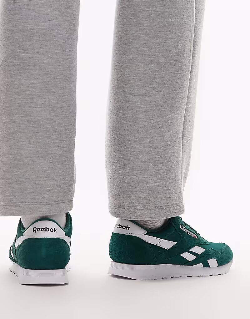 Кроссовки Reebok Classic из нейлона темно-зеленого цвета — фото 3