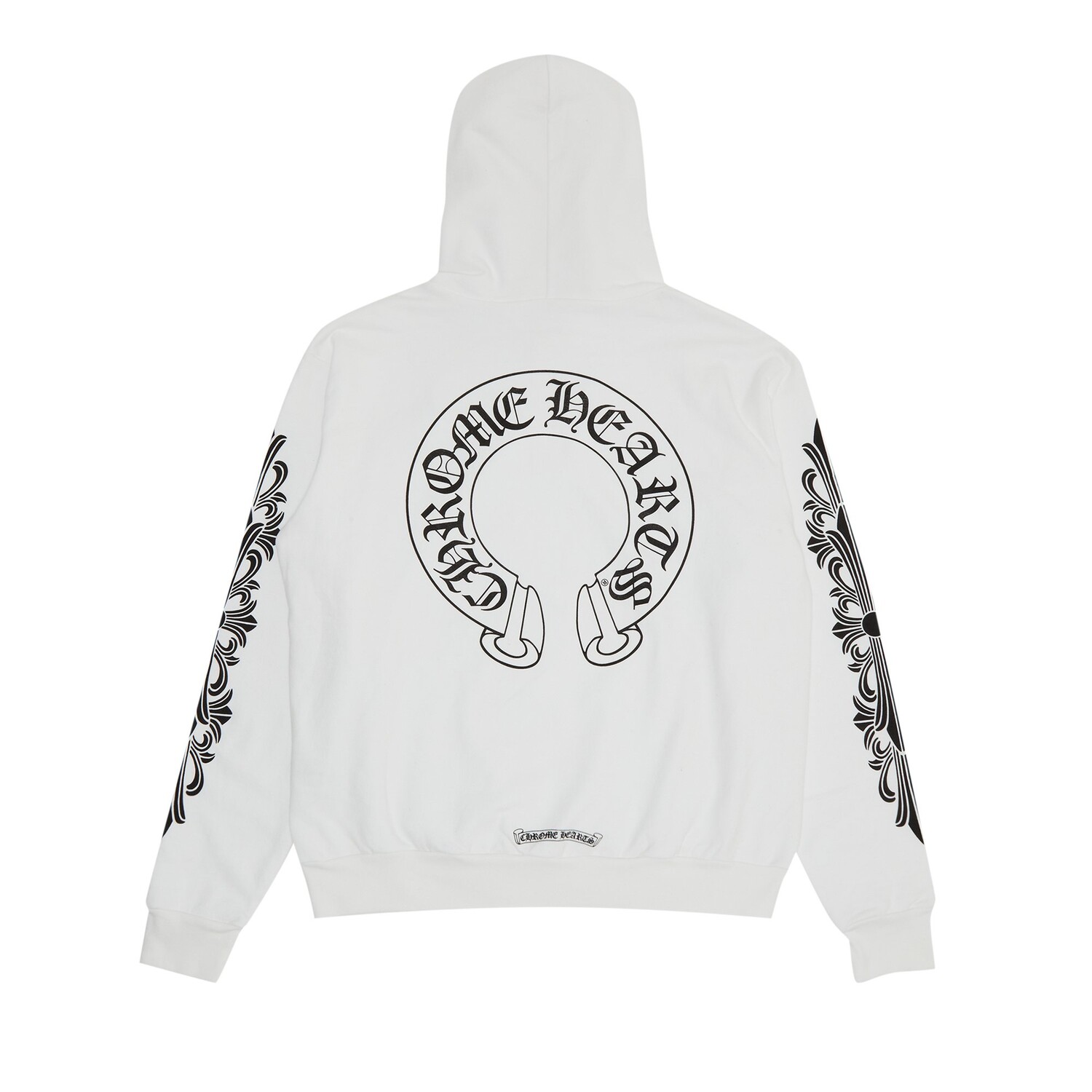 Худи Chrome Hearts с цветочным принтом Подкова, цвет Белый — фото 2