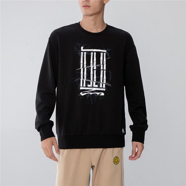 Толстовка Men's adidas Athleisure Casual Sports Pullover Round Neck Black, черный — фото 2