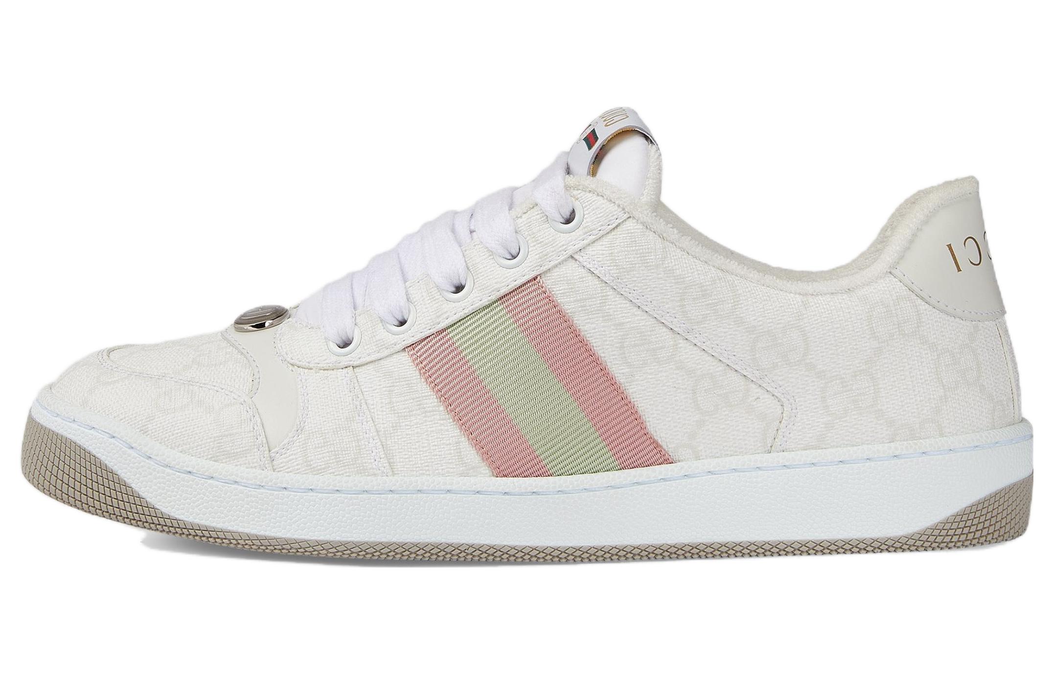 GUCCI Женские кроссовки Screener «GG Monogram White Pink»
