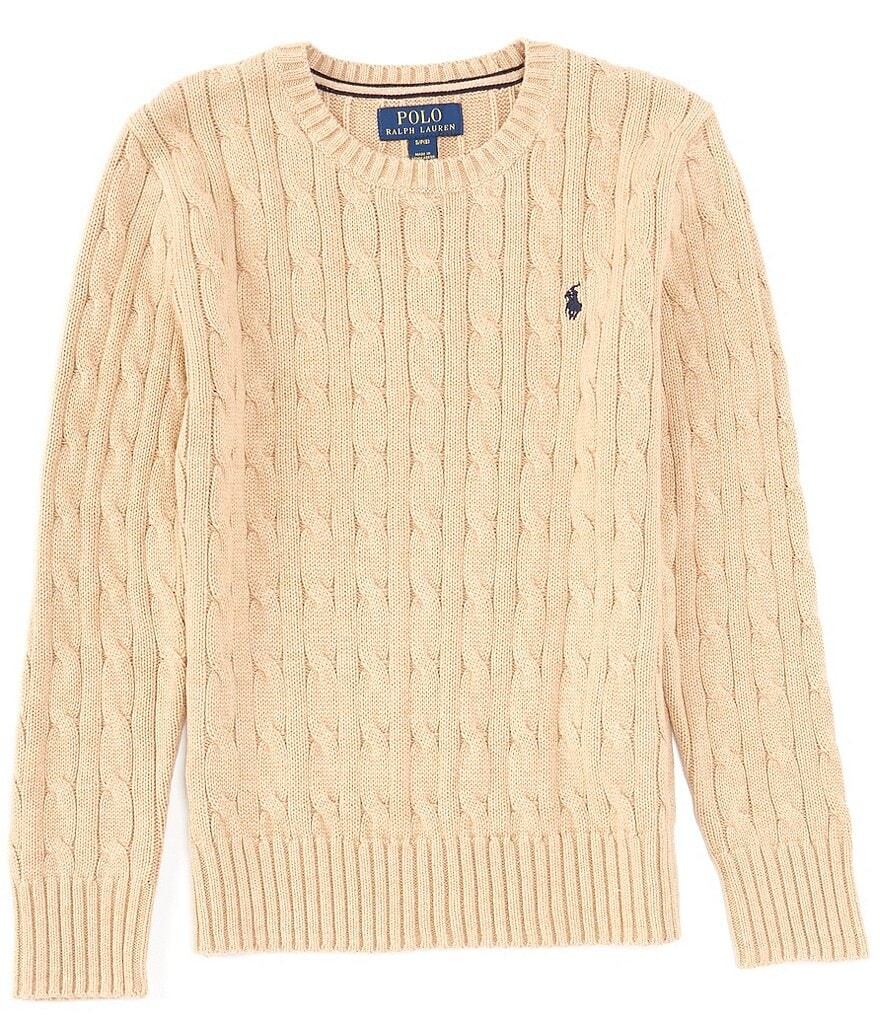 

Свитер вязанной вязки с длинными рукавами Polo Ralph Lauren Big Boys 8-20, бежевый