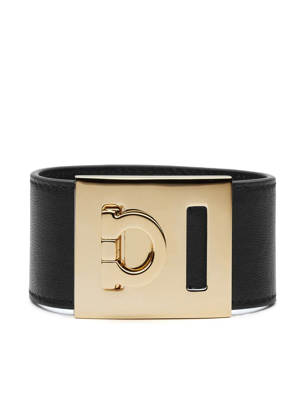 

Кожаный браслет с декором Gancini Ferragamo, черный
