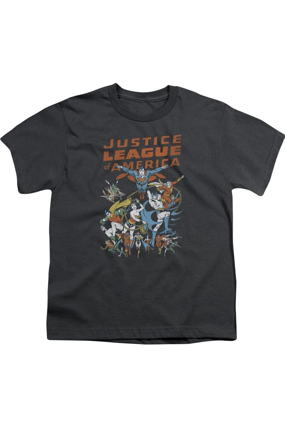 

Футболка с коротким рукавом для подростков Justice League of America с изображением команды Gildan, Charcoal