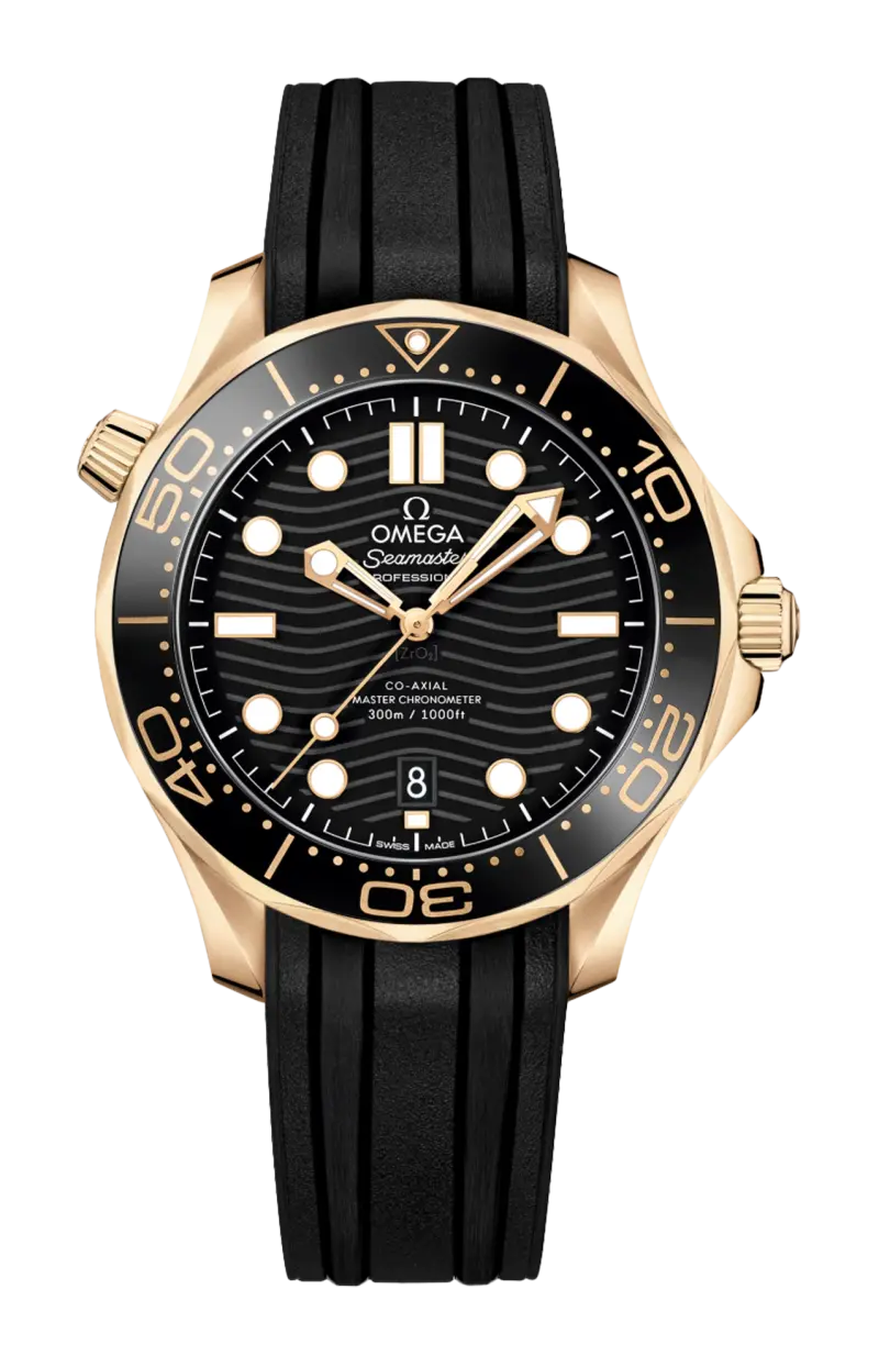 

Seamaster diver 300м 42 мм, золото moonshine на резиновом ремешке - 210.62.42.20.01.003 OMEGA