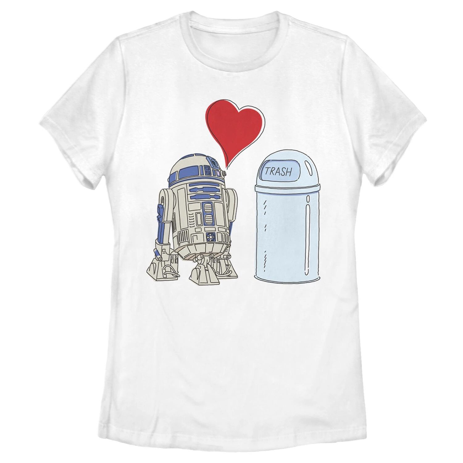 

Футболка для юниоров Star Wars R2-D2 Loves Trash Can Licensed Character, белый