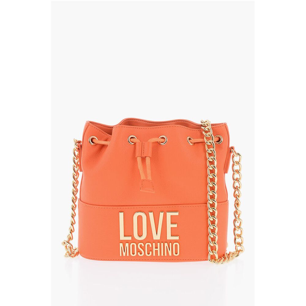 

Сумка-ведро LOVE из фактурной искусственной кожи с цепочкой на плечо Moschino, оранжевый