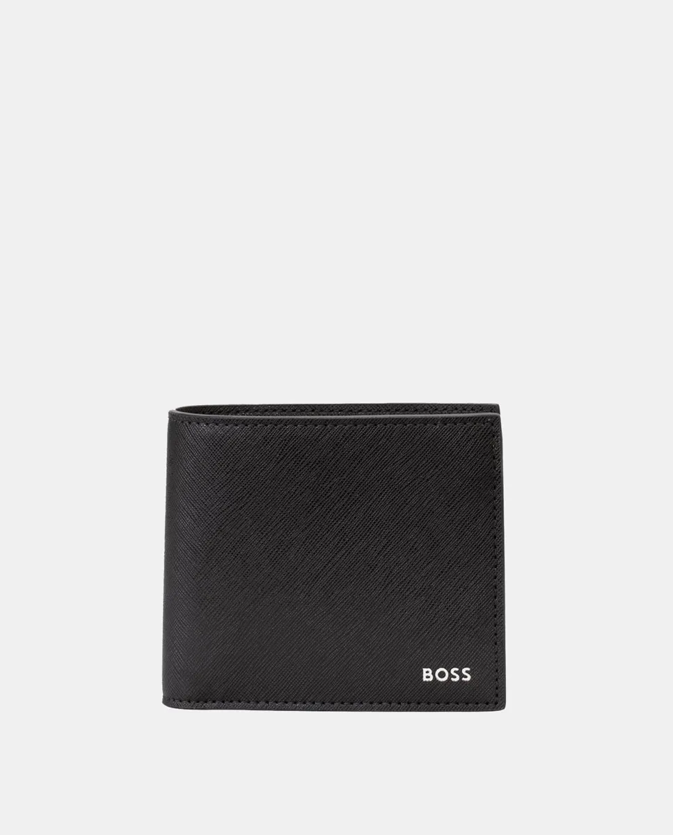 

Мужской кошелек из синтетической кожи с отделением для монет Boss, черный