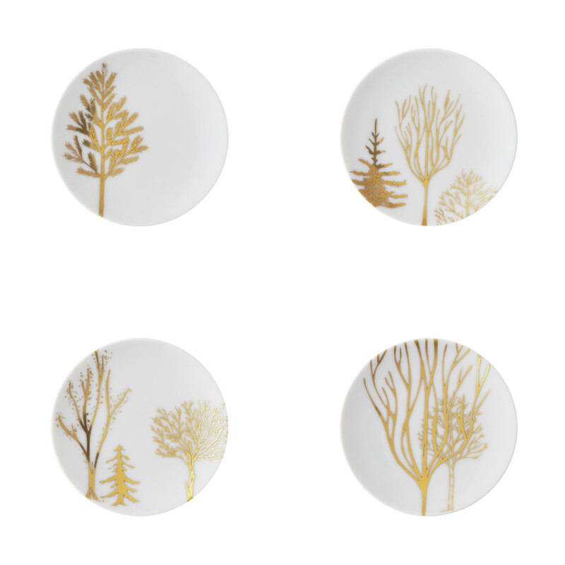 

TAC Festive Celebration тарелка плоская Елки 4 шт 10 сантиметров Rosenthal studio-line, белое золото