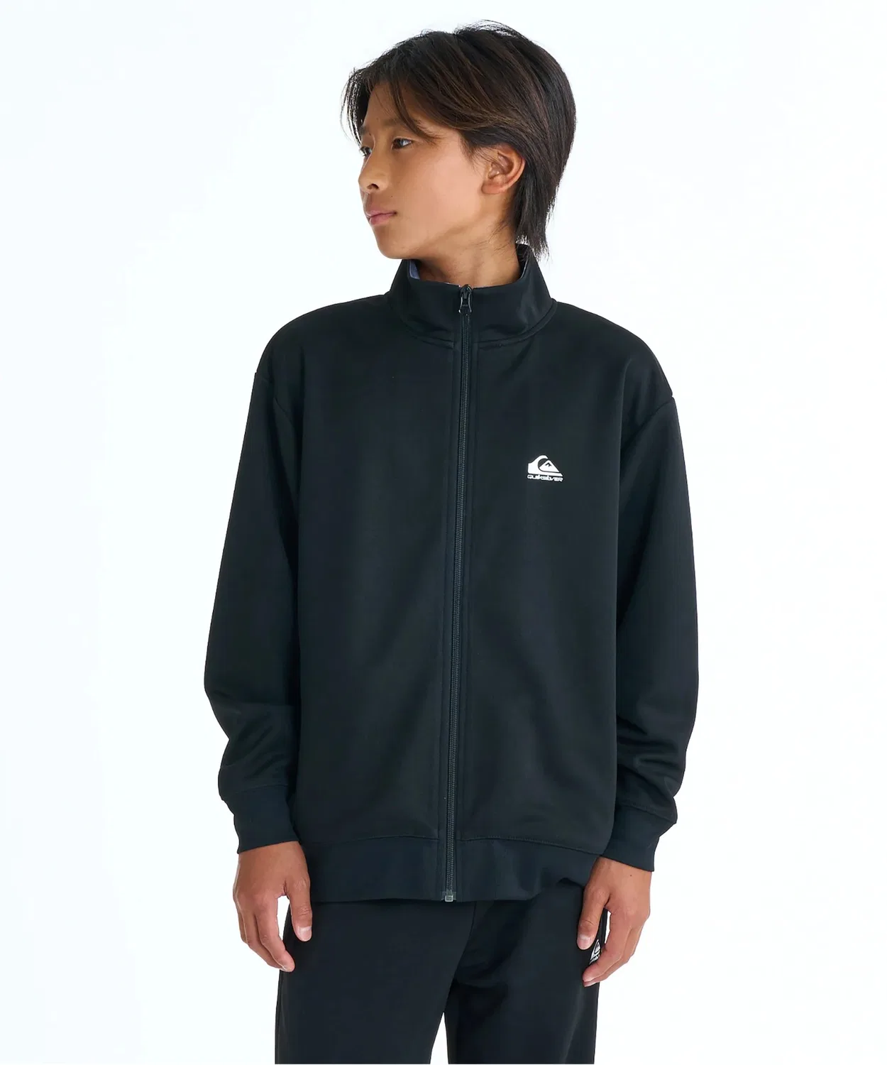 Куртка-трак QUIKSILVER Warm Up Zip 26SP Youth, полиэстер, чёрный — фото 2