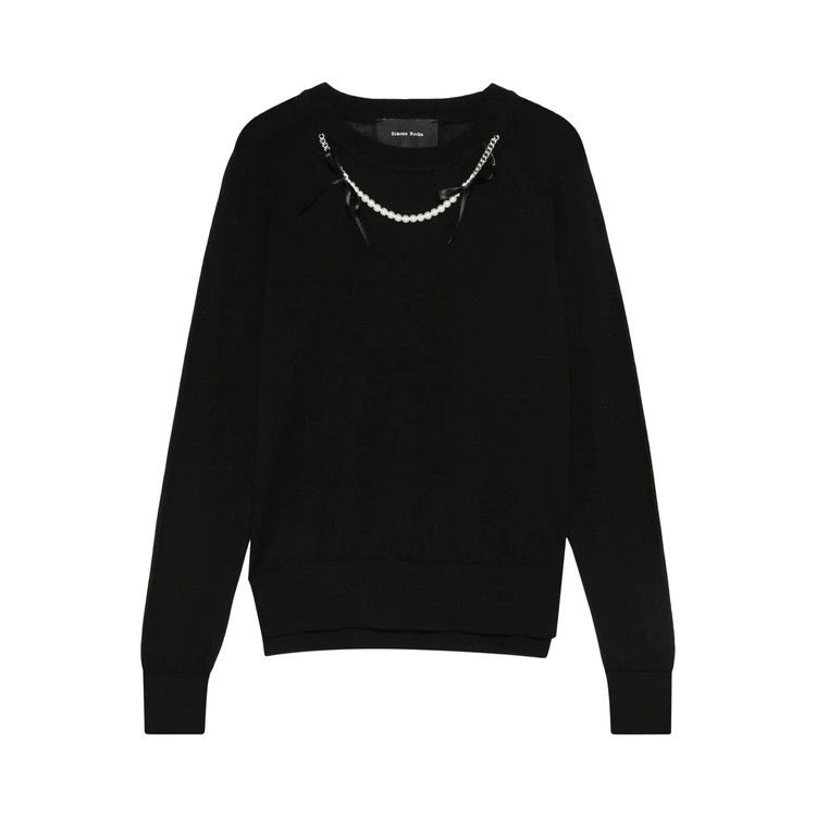

Свитер Simone Rocha Embellished Flower Sweater, Black/Pearl